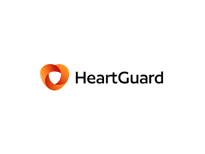 Heart Guard app branding double meaning gradient guard health heart logo mark modern negative space roxana niculescu shield