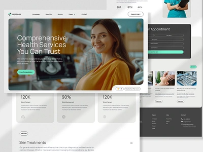 Health Service UI/UX Design figma health health care landing page uiux website website design