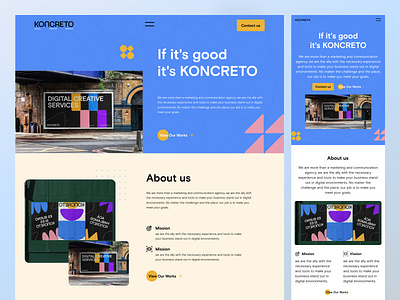 Koncreto - Marketing & Communication Agency Website Design dashboard design landing page design product design ui ui ux design uiux user interface website design