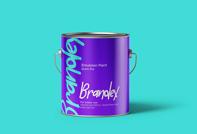 Vibrant Emulsion Paint Can Packaging Design sleek