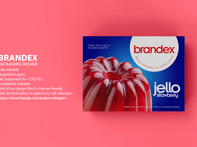 Premium Strawberry Jello Packaging Design eye catching