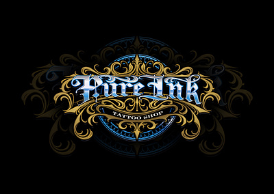 PURE INK TATTOO SHOP - CUSTOM LOGO blackletter brandlogo brixblackletter brixinktattoo businesslogodesign calligraphy commissionart commissionart procreate customlettering customlogo gothic gothicletter lettering logodesigner logomaker premiumlogo tattoo tattoologo tattoologomaker tattooshop