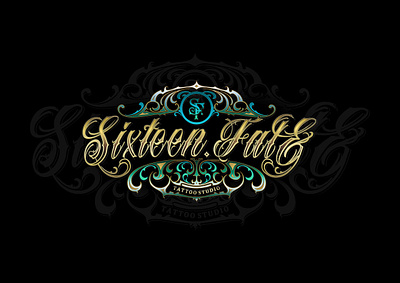 SIXTEEN FATE TATTOO STUDIO - CUSTOM LOGO blackletter brandlogo calligraphy customlogo gothic gothicletter logodesigner logomaker tattoo tattoologo tattoologomaker