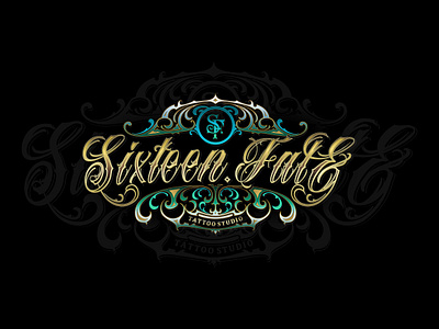 SIXTEEN FATE TATTOO STUDIO - CUSTOM LOGO blackletter brandlogo calligraphy customlogo gothic gothicletter logodesigner logomaker tattoo tattoologo tattoologomaker