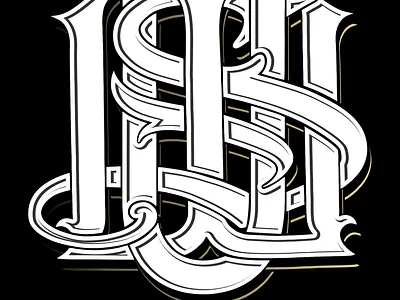 UWS SIMPLE MONOGRAM - CUSTOM LOGO blackletter calligraphy customlogo logodesigner logomaker tattoologomaker
