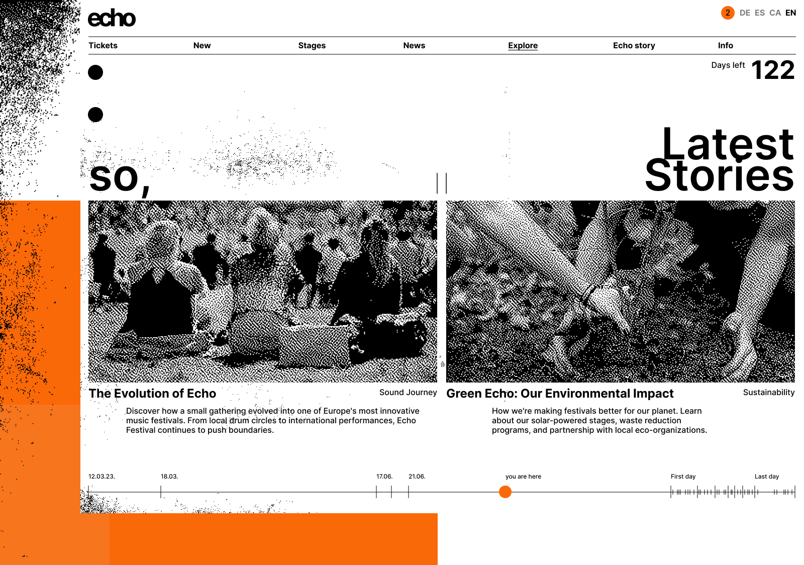 Echo pt-7 contect desktop festival minimal texture website