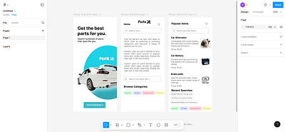 cars parts app design in figma ui/ux app apps bannner css figma flex html java ui ux