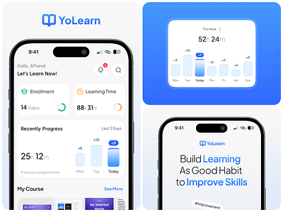 YoLearn - E Learning Mobile Apps app design e learning e learning app earning platform education app ios learning course learning platfrom mobile mobile app mobile app design online class online course online education online learning product design study ui uiux