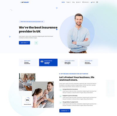 AT Insury Onepage WordPress Theme insurance landing page wordpress theme