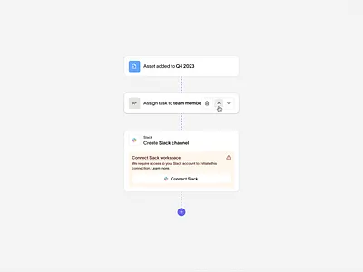 Simple workflow builder automate builder connect integration minimal product design simplistic user interface web app workflow