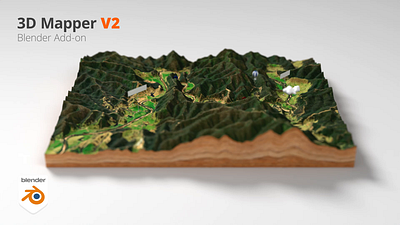 3D Map Blender Add-on - V2 3d 3dmap add on blender download freebie generator maker map plugin terrain