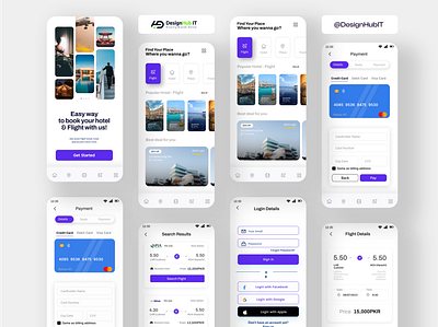 Flight Booking Mobile App UI Design app design app ui design dashboard design design figma design figma website flight booking landing page design tourist app ui design ui ux design