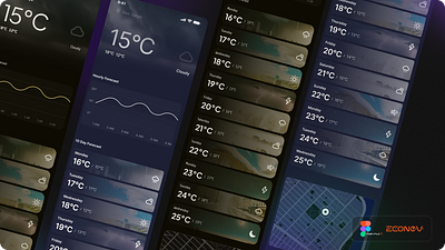 ☔ Weather app by econev app branding design econev evgheniiconev figma graphic design lizzardlab logo ui ux vector weather weatherapp