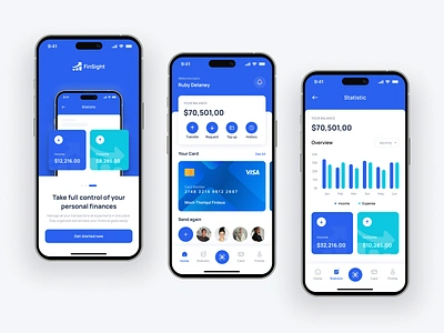 FinSight - Financial & Digital Wallet UI Kit app b2b clean finance fintech mobile mobile app modern saas ui ui design ui8 uikit ux