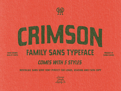 Crimson Sans Typeface badge design branding design graphic design hand drawn lettering logo signs typeface typography ui vintage logo web font