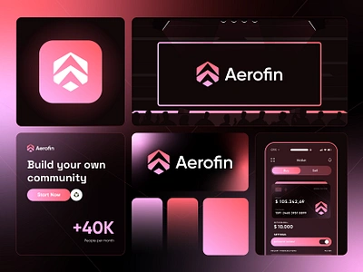 Aerofin - Logo Design Concept arrow blockchain brand identity branding crypto currency decentralized defi fin galaxy logo logo design logo identity logotype modern logo openai rocket space token web3