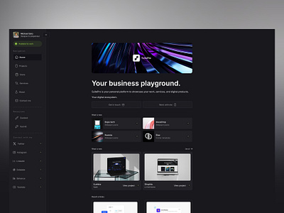 Suite - Personal website design ui