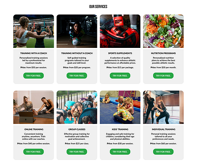 Fitness Design 3 figma interface mobile version multi page website one page website responsive design ui design ux design web design website design