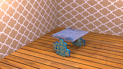 The honeycomb table 3d graphic design interior tables