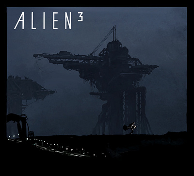 Alien 3 alien alien 3 art artist dead inside art 28 design digital drawing fantasy horror illustration landscape poster