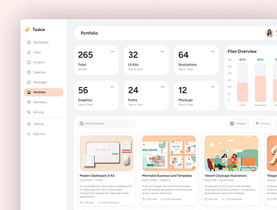 Taskie – Task & Project Management Dashboard creative dashboard creative projects figma template organized workspace portfolio feature portfolio page project management project showcase project tracing task dashboar task management taskie team portfolio ui inspiration ui showcase ui trends visual portfolio work showcase