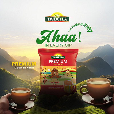 Tata Tea Banner/post 3d brand design branding graphic graphic design logo photoshop post design product manipulation tata tea tea design tea post