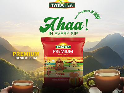 Tata Tea Banner/post 3d brand design branding graphic graphic design logo photoshop post design product manipulation tata tea tea design tea post