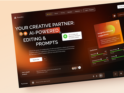 PlusUltra - Web Design For AI design interface platform product service startup ui uiux ux web website
