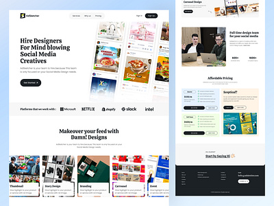 Adsketcher: A Social Media Design Agency Landing page Design design landing page design minimal landing page design minimal ui design product designer ui ui ux design ui ux designer uiux user interface website design website designer