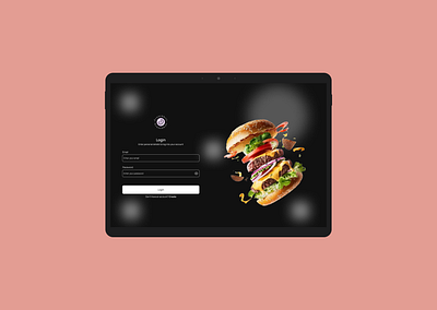 Dark Mode Login Page For a Food Web app ui