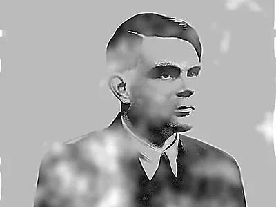 Alan Turing - Reaction diffusion alan generated illustration portrait reaction diffusion touchdesigner turing