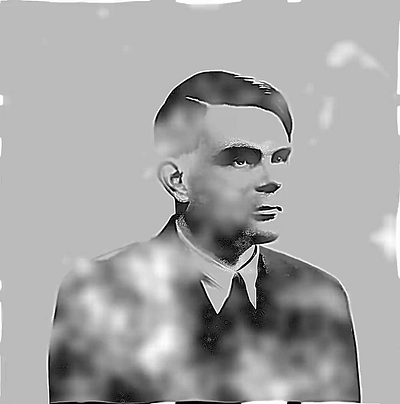 Alan Turing - Reaction diffusion alan generated illustration portrait reaction diffusion touchdesigner turing