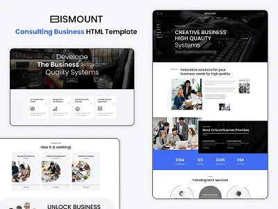 Bismount - Consulting Business HTML Template agency business business firms business management business online business strategy consulting corporate creative financial advisors html template landing page latest marketing firms responsive seo friendly uiux web design web development website design
