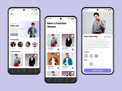 Men's fashion wear mobile UI android app app design design figma ios ui uiux ux