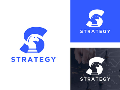 Strategy Logo design letter mark concept analysis branding business chess company consult consulting design growth horse information initial logo knight logo management startup strategy success technology