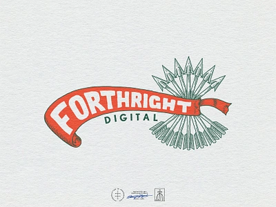 Forthright Digital Alt. Master Logo arrows banner brand design brand identity branding branding design dutch hand drawn identity design illustration logo logo design marketing medieval netherlands retro type typography vintage visual identity