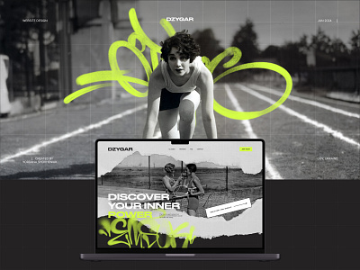 Sport Studio Website fitness graffiti gym heroscreen landing page mobile neon old many sport website