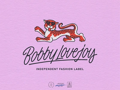 Bobby Lovejoy Master Logo brand design brand identity branding branding design colorful hand drawn hand lettering identity design illustration lettering logo logo design mascot pink playful script tiger typography vintage visual identity