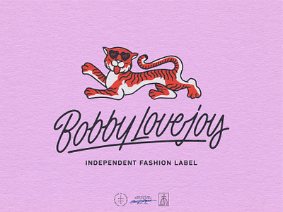 Bobby Lovejoy Master Logo brand design brand identity branding branding design colorful hand drawn hand lettering identity design illustration lettering logo logo design mascot pink playful script tiger typography vintage visual identity