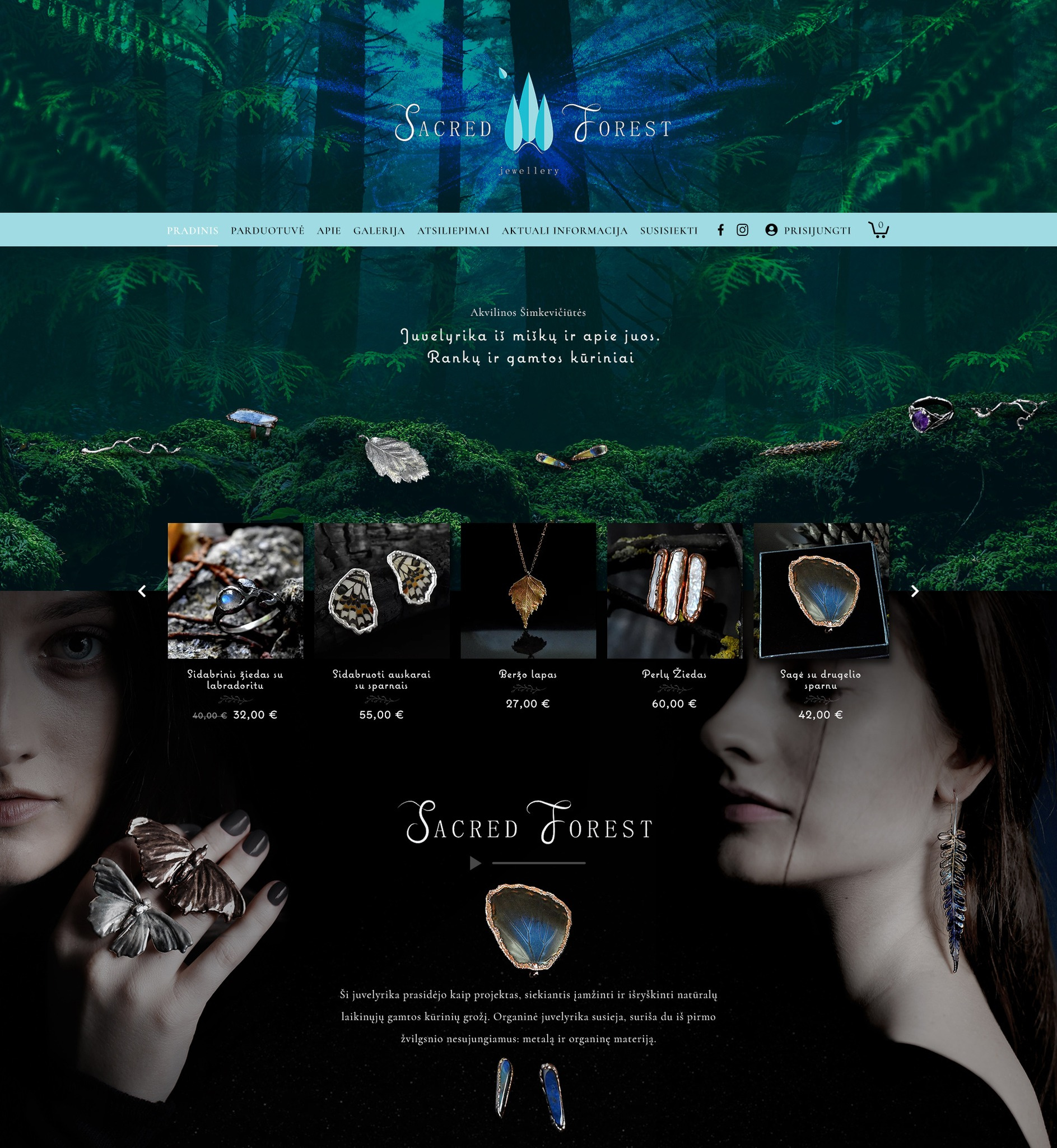 Sacred Forest Website Design design dream dreamy forest jewellery jewelry magic magical new age sacred sacred forest spiritual ui website