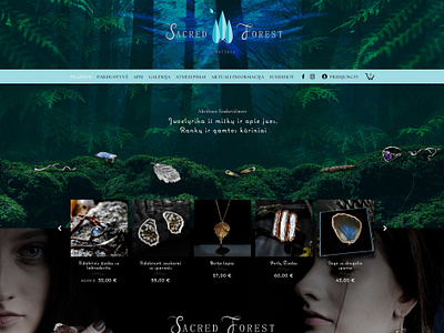 Sacred Forest Website Design design dream dreamy forest jewellery jewelry magic magical new age sacred sacred forest spiritual ui website