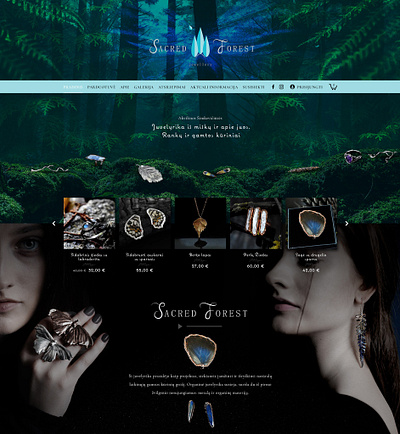 Sacred Forest Website Design design dream dreamy forest jewellery jewelry magic magical new age sacred sacred forest spiritual ui website