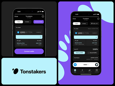 Ton Stakers. Stake Telegram App. app blockchain branding crypto cryptocurrency defi finance protocol stake staking telegram ton unstake