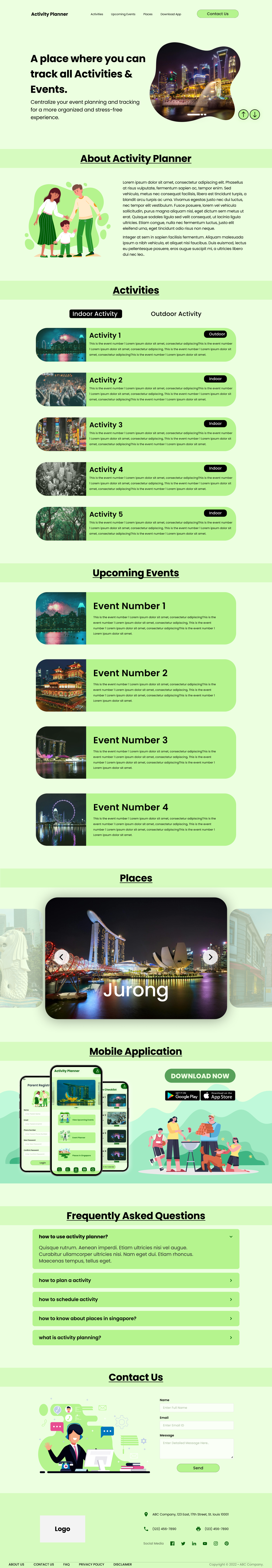 Informational One-Page Website – A concise, single-page website branding graphic design informational website landing page ui