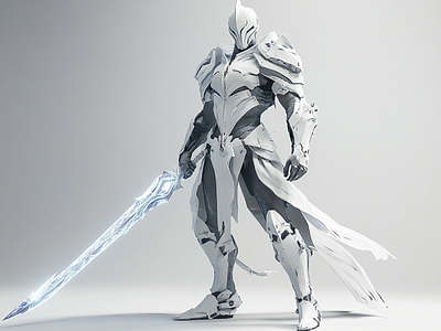 The Glowing Blade Knight 3d 3d modelling 96jt4r2 armor blender cgi character design fantasy futuristic game design medieval sci fi