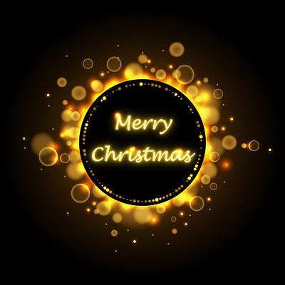 Merry Christmas greeting card background blur bokeh christmas glowing golden light luxury postcard xmas yellow