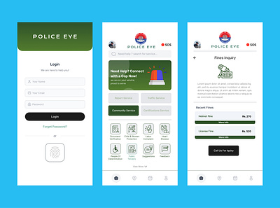 Police Eye Mobile Application application design police app ui ux