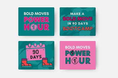 Bold Coaching Graphics (client work) bold bold graphics bootcamp client work coaching design work coaching services pink and teal powerful