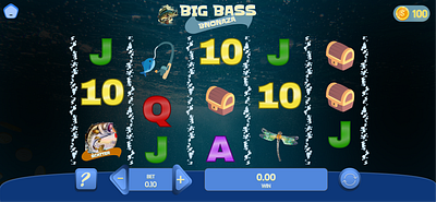 Big Bass -concept and art design for a slot game 3d app branding game graphic design ui