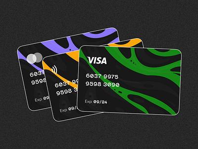 Customized Bank Cards bank bankcard branding cards fintech graphic design mastercard ui uidesign ux uxdesign visa wave